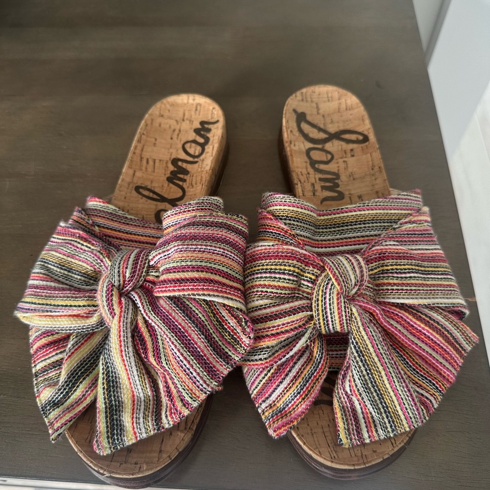 Sam Edelman Striped Bow Sandals